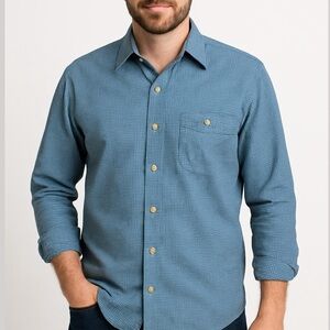 ✨ High Sierra Blue Checkered Long Sleeve Button-Up Shirt